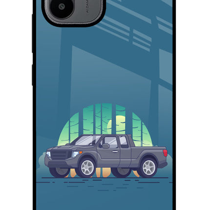 Retro Garage Vibe Redmi A1/A2 Glass Case Back Cover by Casekaro
