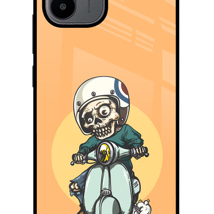 Undead Biker Redmi A1/A2 Glass Case Back Cover by Casekaro