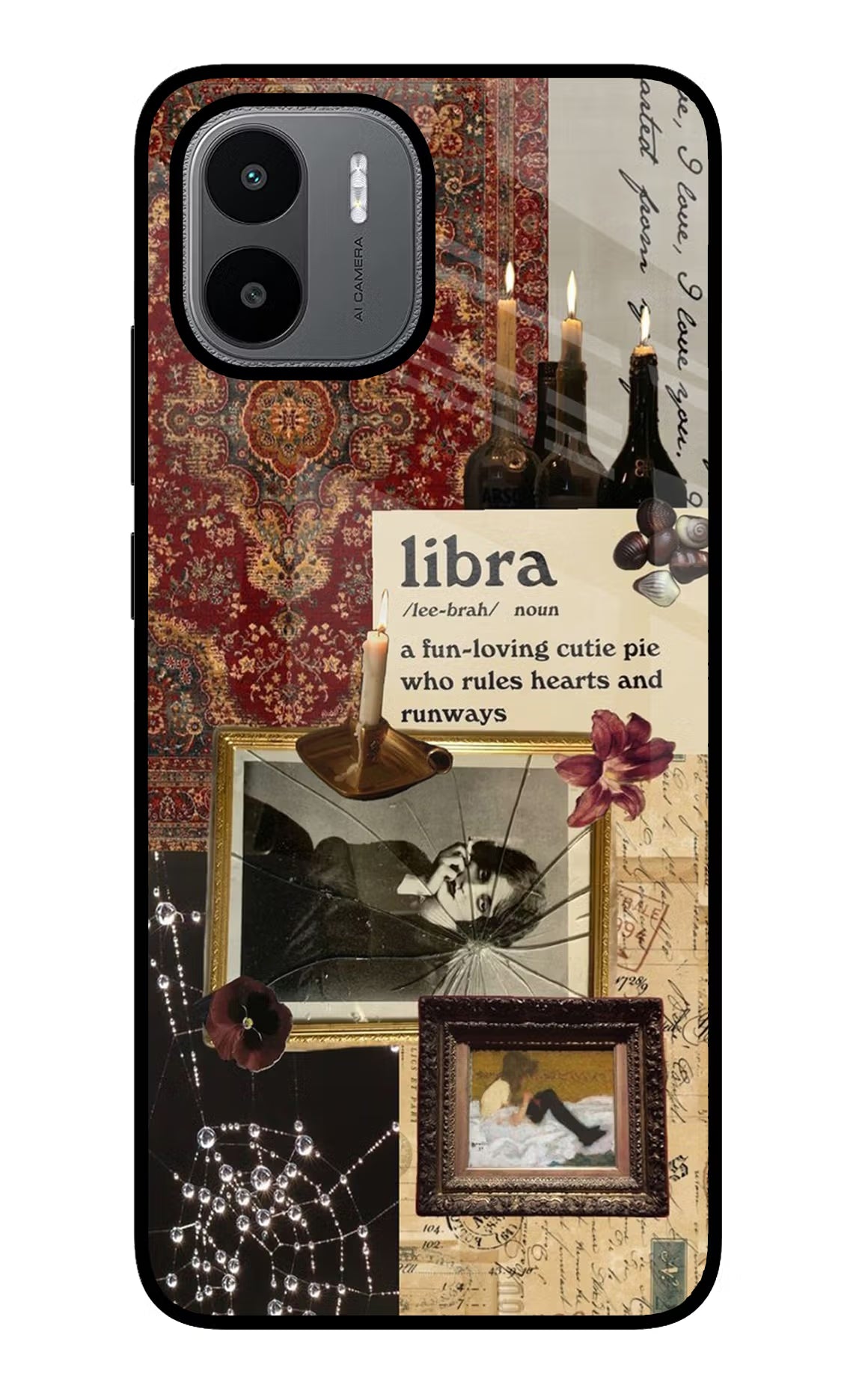 Libra Zodiac Redmi A1/A2 Glass Case Back Cover by Casekaro