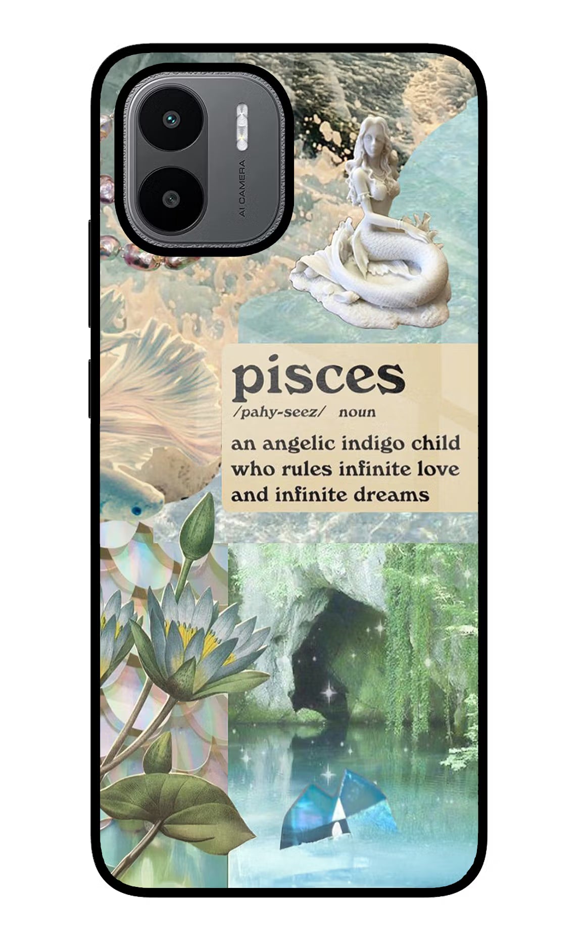 Pisces Zodiac Redmi A1/A2 Glass Case Back Cover by Casekaro