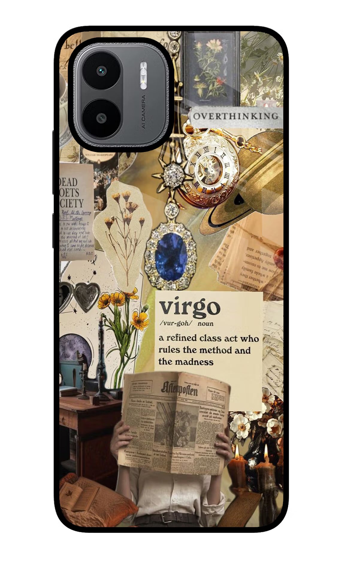 Virgo Zodiac Redmi A1/A2 Glass Case Back Cover by Casekaro
