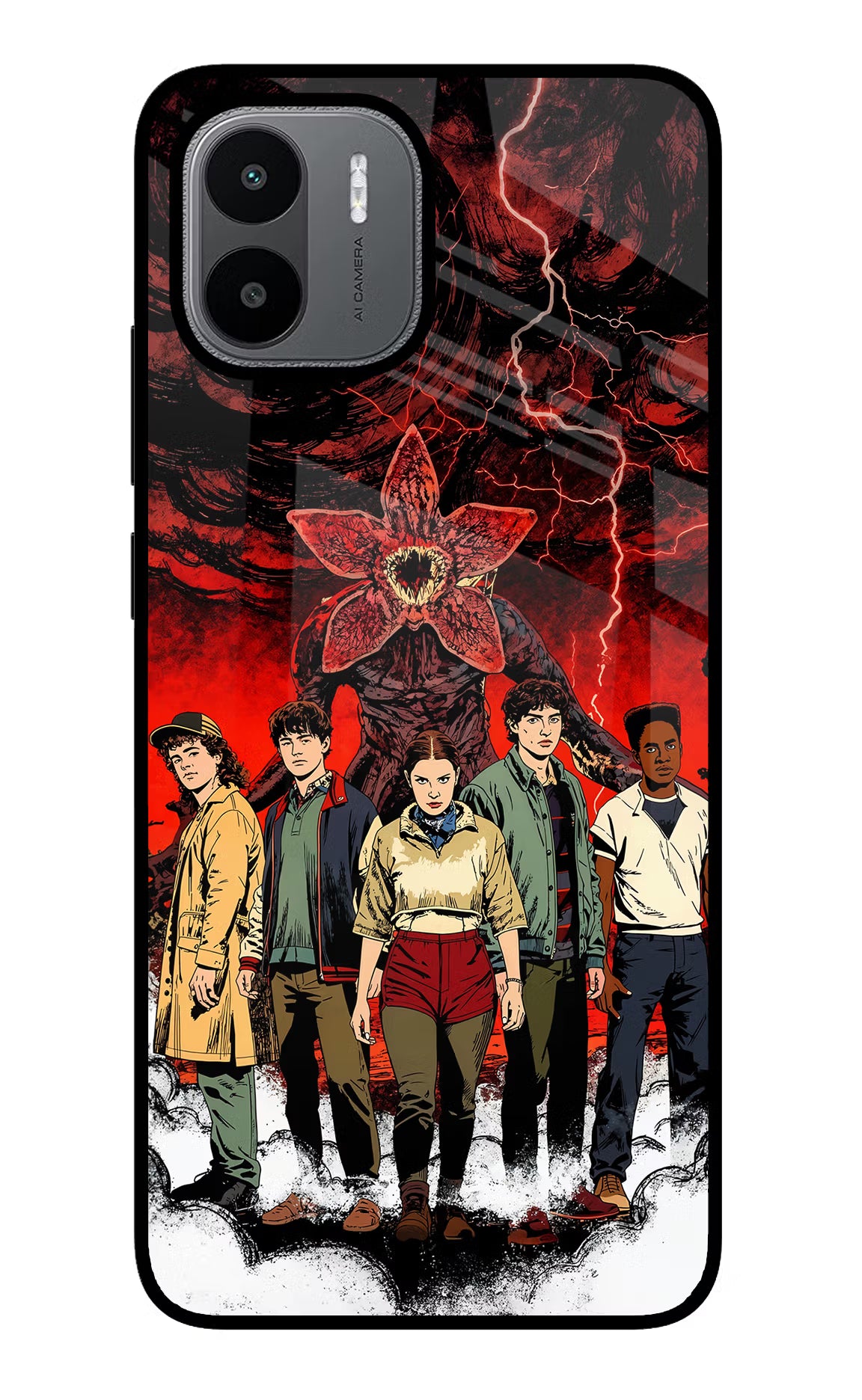 Ordinary Things Characters Redmi A1/A2 Glass Case Back Cover by Casekaro
