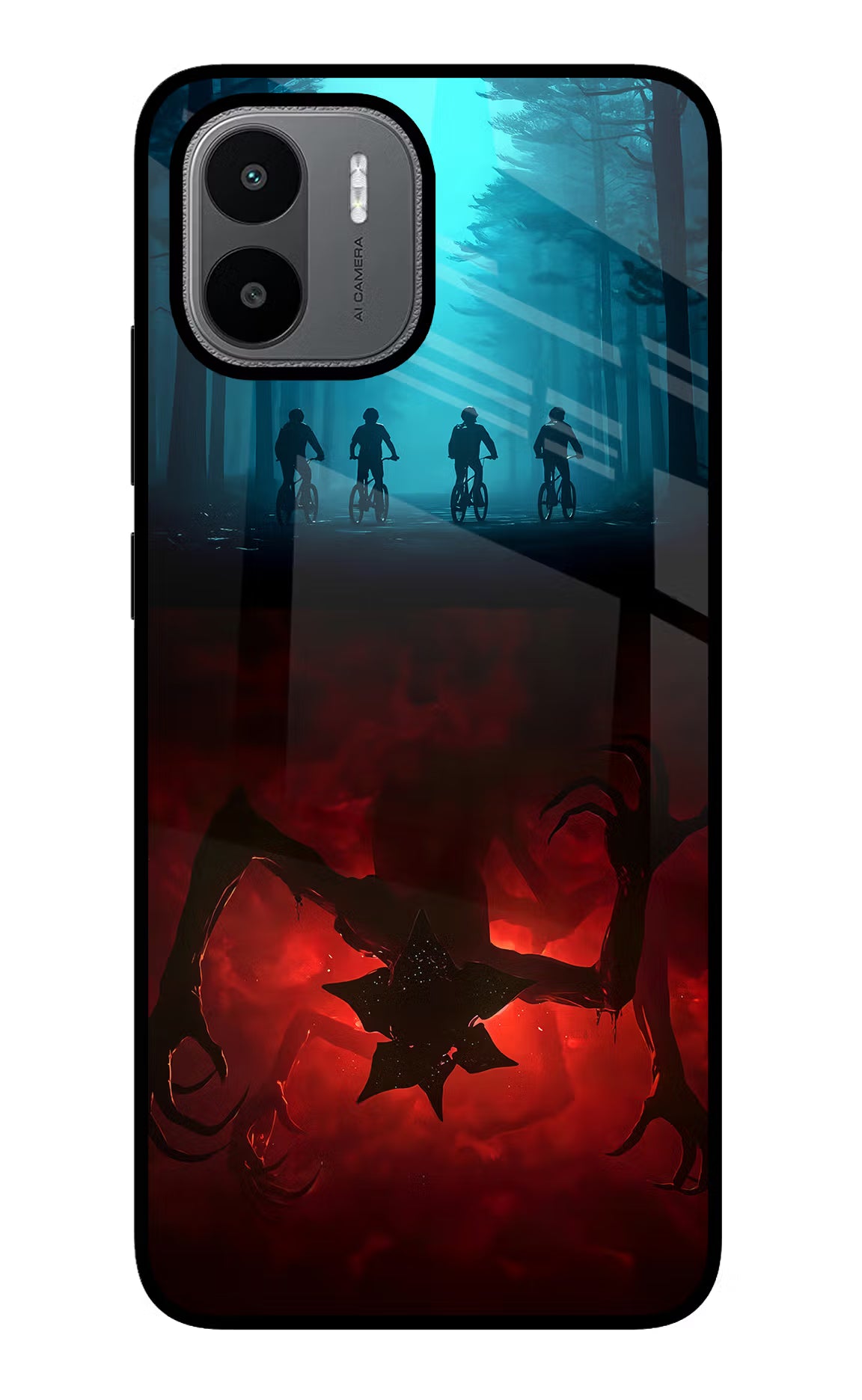 Ordinary Things Downside Up Redmi A1/A2 Glass Case Back Cover by Casekaro