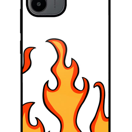 Fired Up – White Redmi A1/A2 Glass Case Back Cover by Casekaro
