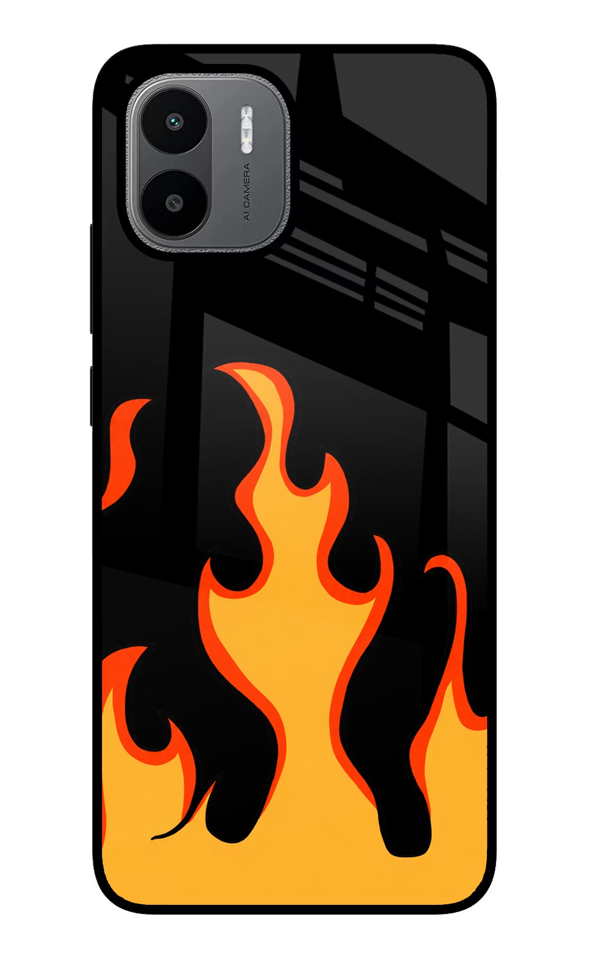 Fired Up – Black Redmi A1/A2 Glass Case