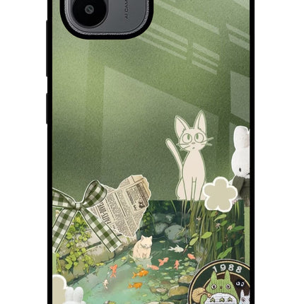 Aesthetic anime Redmi A1/A2 Glass Case