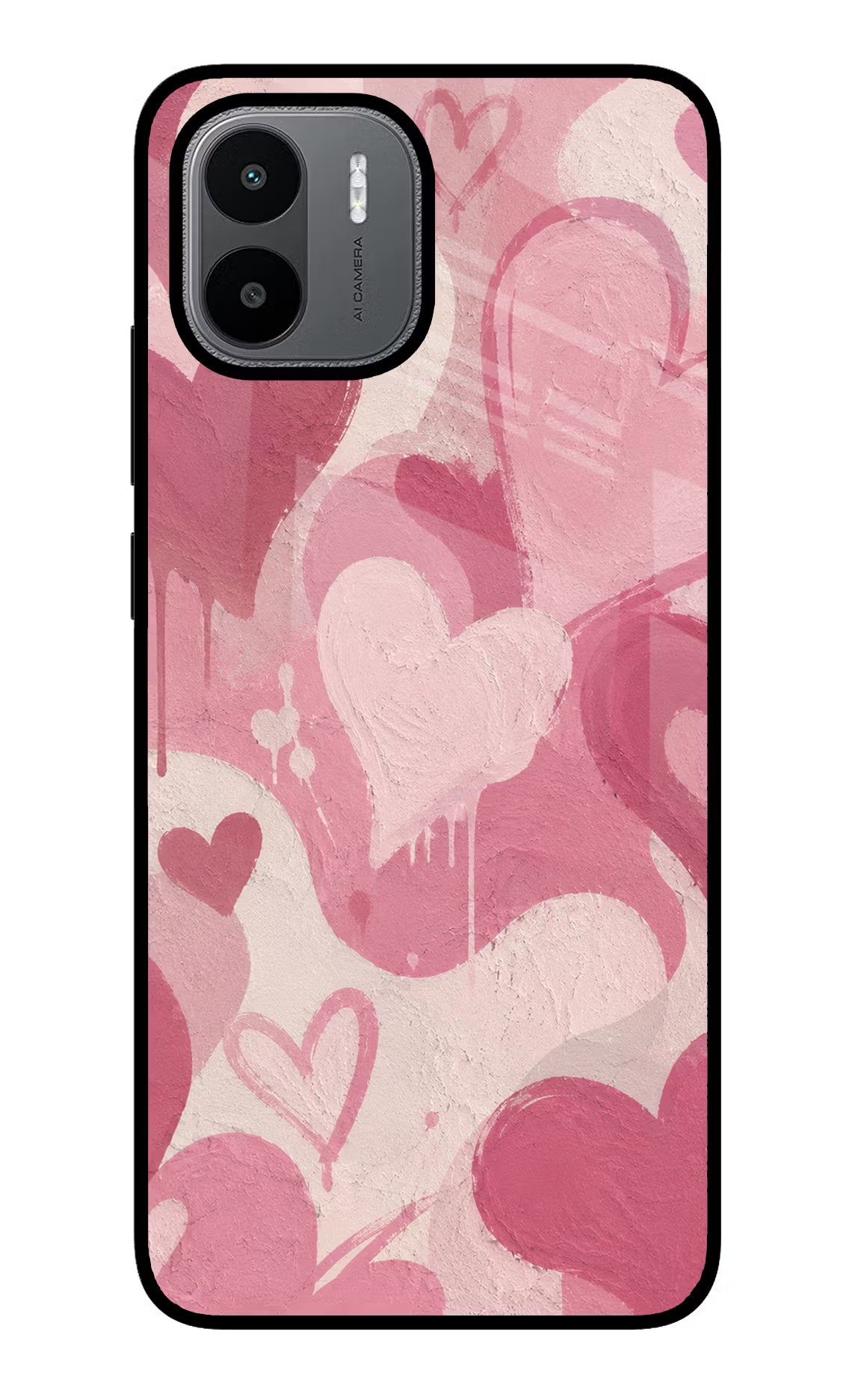 Hearty case Redmi A1/A2 Glass Case Back Cover by Casekaro