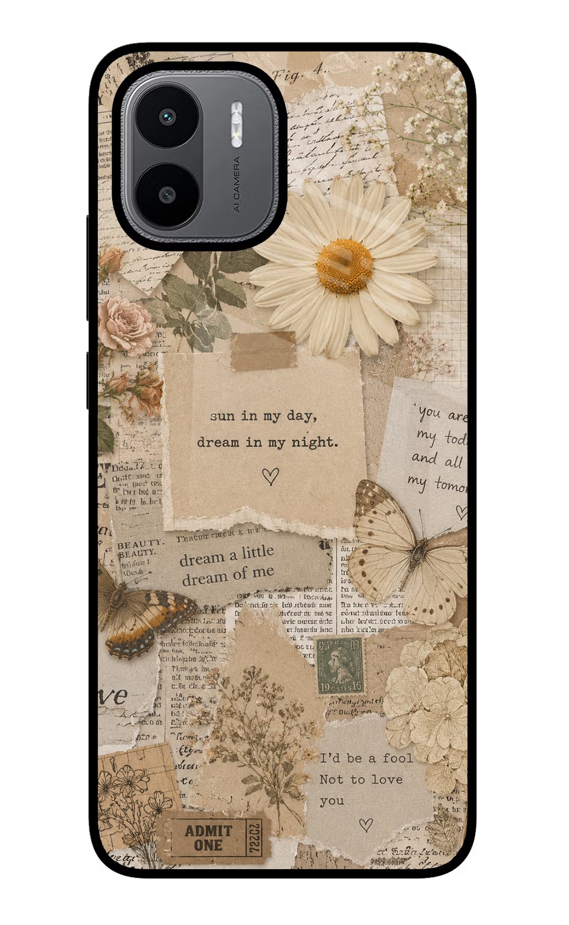 Vintage case Redmi A1/A2 Glass Case