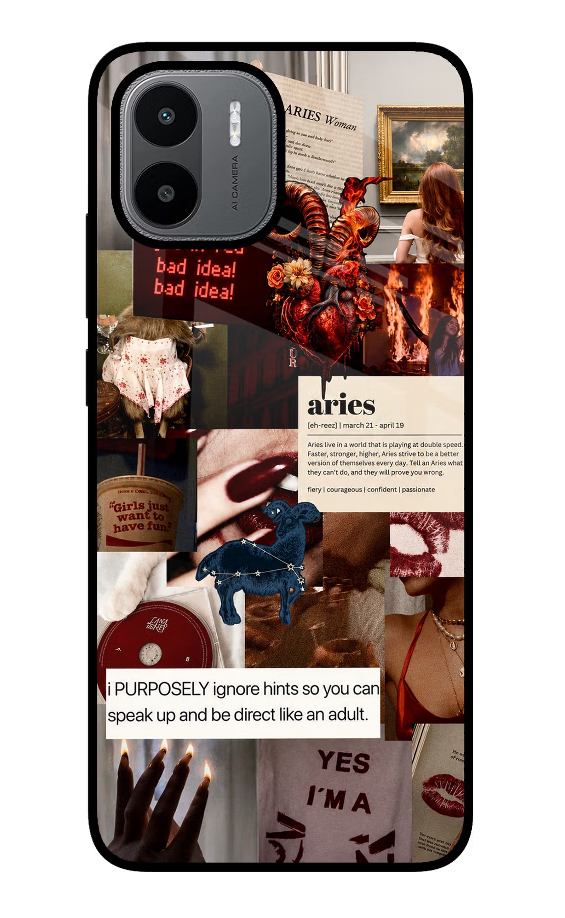 Zodiac Aries Redmi A1/A2 Glass Case