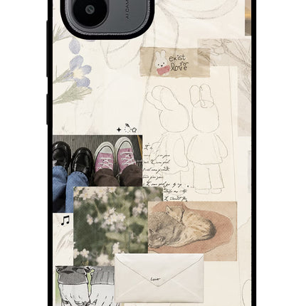 Soft Aesthetic Redmi A1/A2 Glass Case