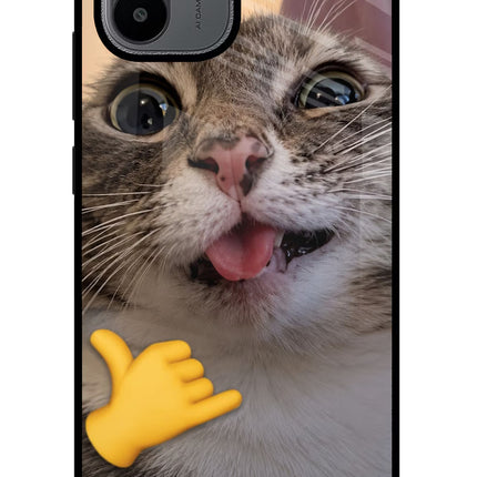 Silly Cat Call Redmi A1/A2 Glass Case