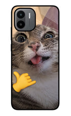 Silly Cat Call Redmi A1/A2 Glass Case