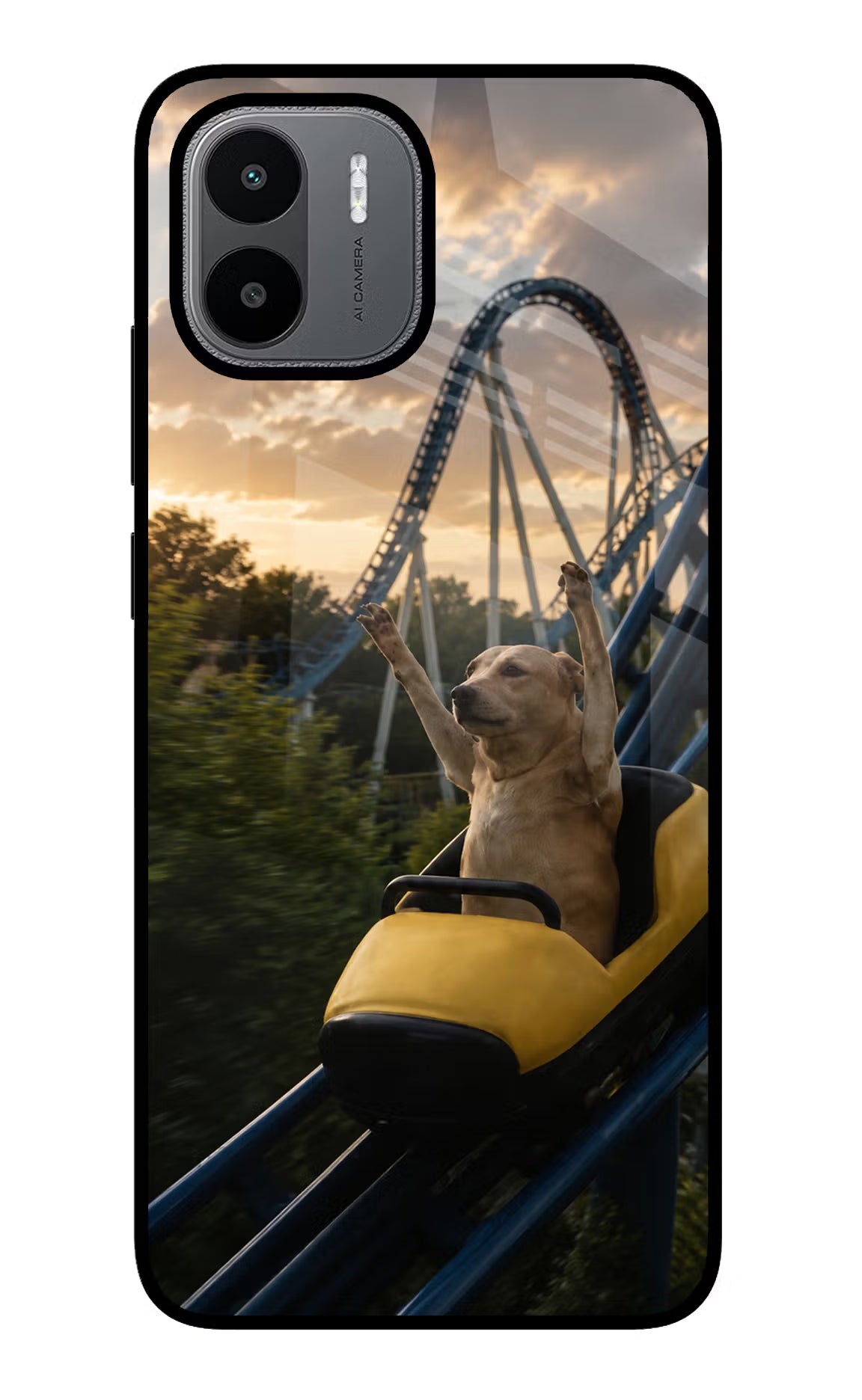 Rollercoaster Dog Redmi A1/A2 Glass Case