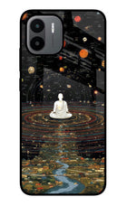 Space Monk Redmi A1/A2 Glass Case Back Cover by Casekaro