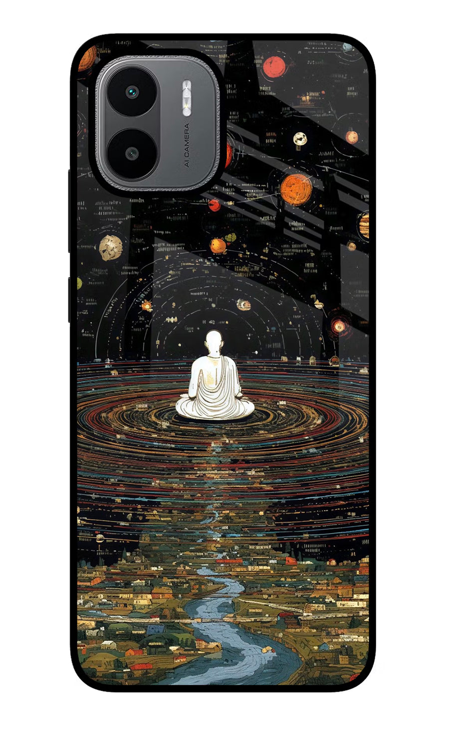 Space Monk Redmi A1/A2 Back Cover, Glass case