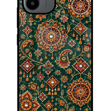Green Pataka Redmi A1/A2 Glass Case
