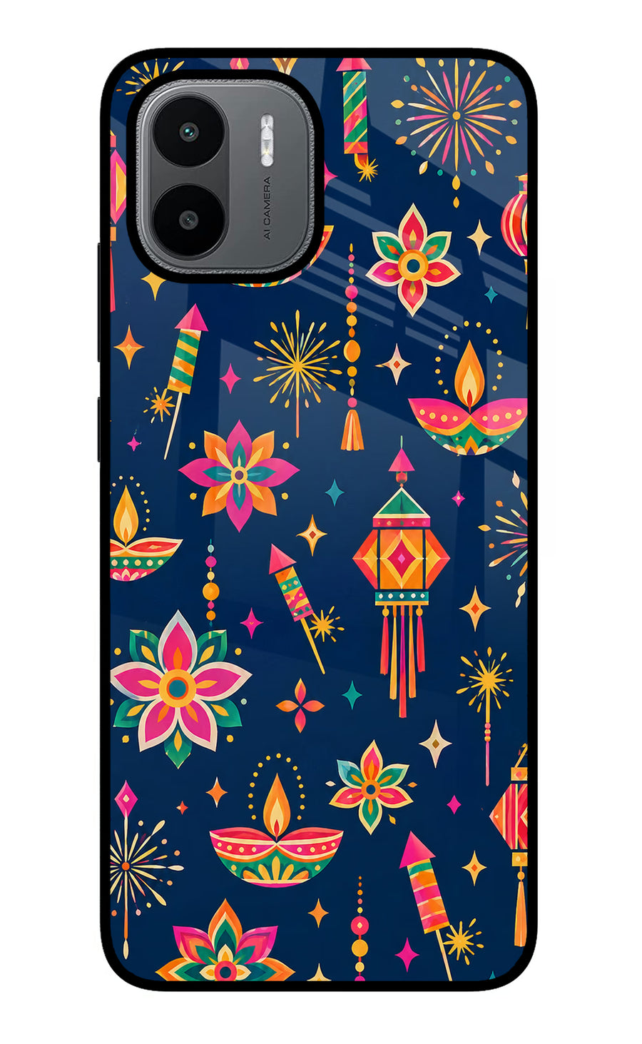 Festive Pop Redmi A1/A2 Back Cover, Glass case