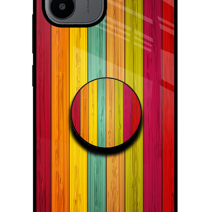 Multicolor Wooden Redmi A1/A2 Pop Case by Casekaro