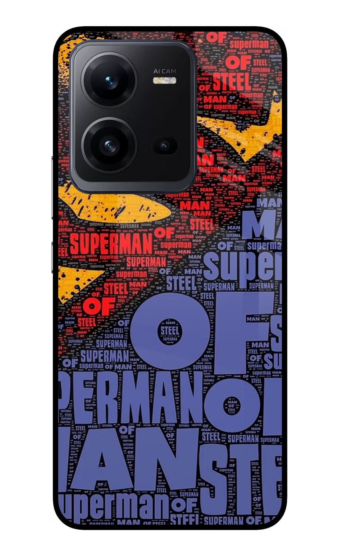 Superman Vivo V25 5G Glass Case Back Cover by Casekaro