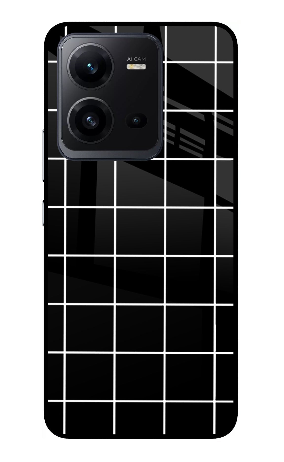 White Grid Vivo V25 5G Back Cover