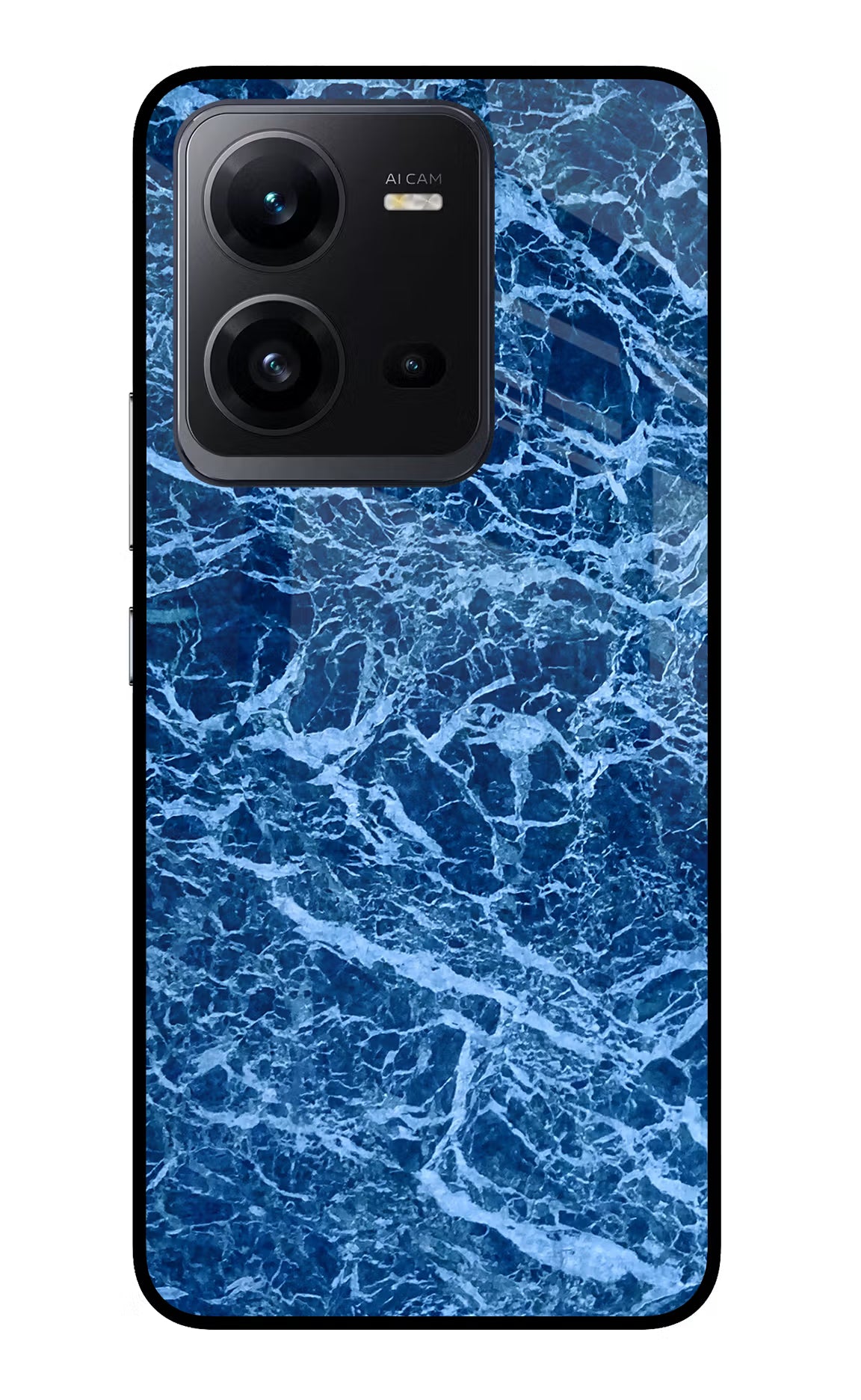Blue Marble Vivo V25 5G Glass Case Back Cover by Casekaro