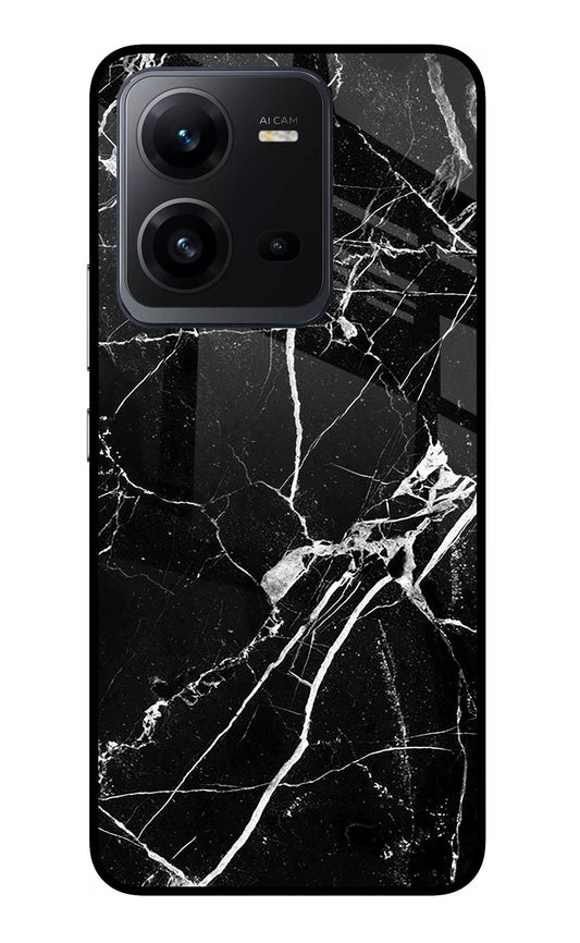 Black Marble Pattern Vivo V25 5G Glass Case