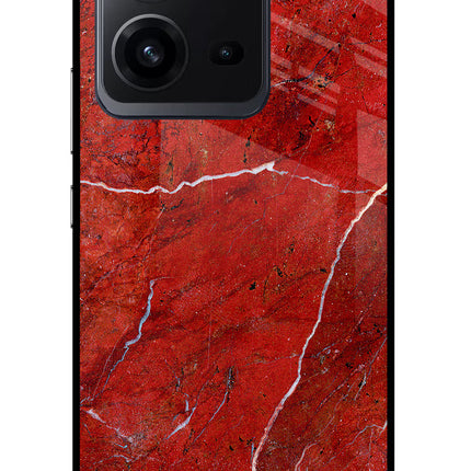 Red Marble Design Vivo V25 5G Glass Case
