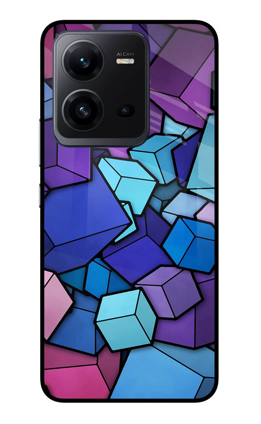 Cubic Abstract Vivo V25 5G Glass Case