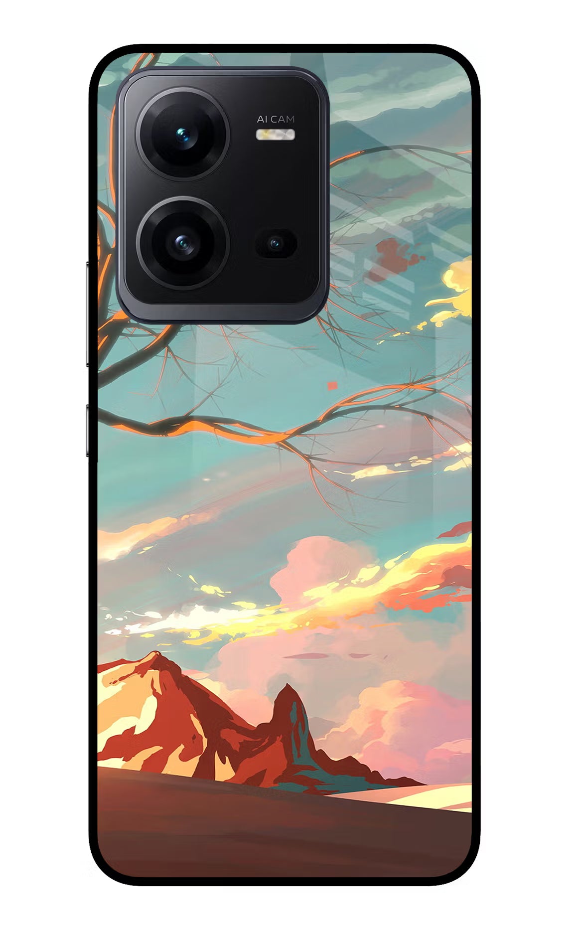 Scenery Vivo V25 5G Glass Case Back Cover by Casekaro