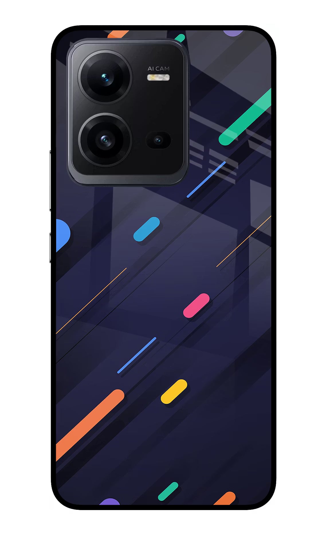 Abstract Design Vivo V25 5G Glass Case Back Cover by Casekaro