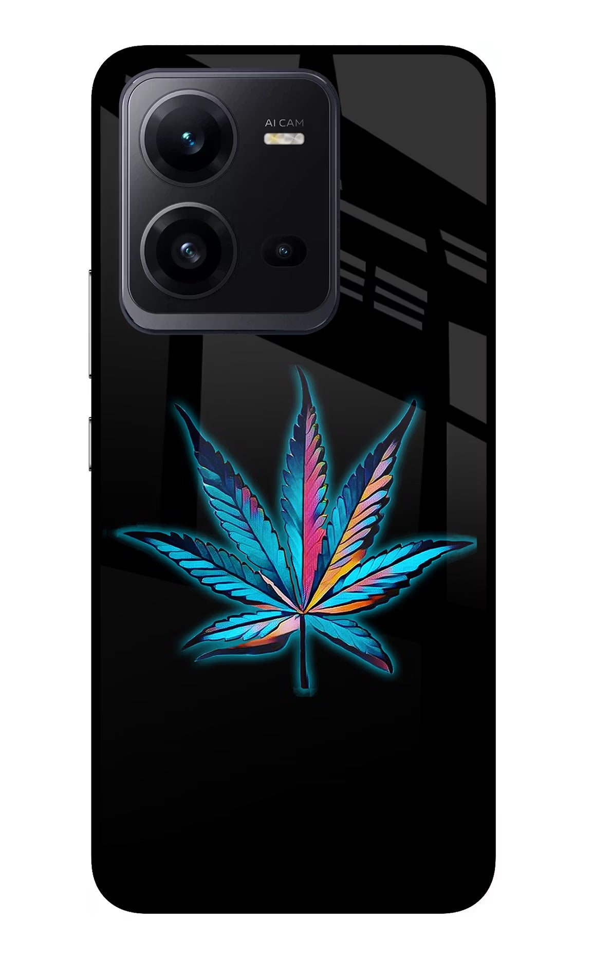 Weed Vivo V25 5G Glass Case Back Cover by Casekaro