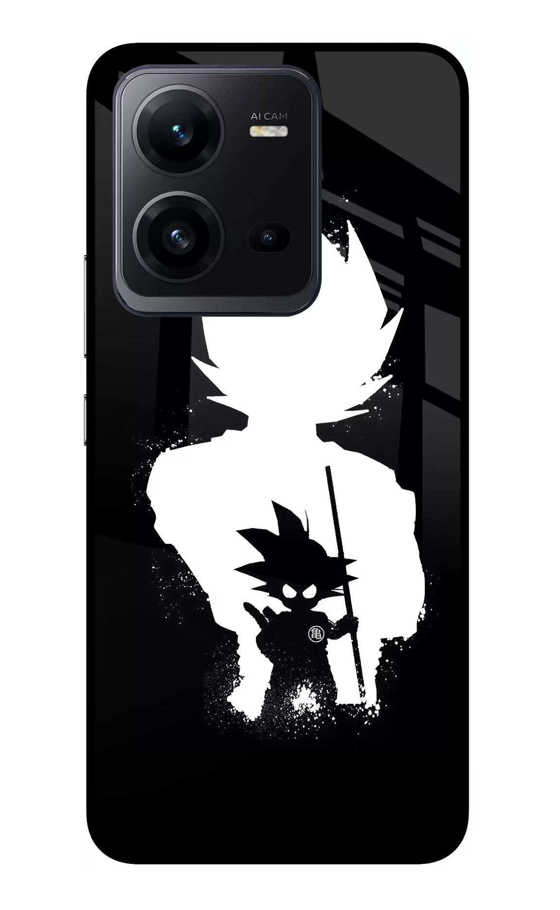 Goku Shadow Vivo V25 5G Glass Case Back Cover by Casekaro