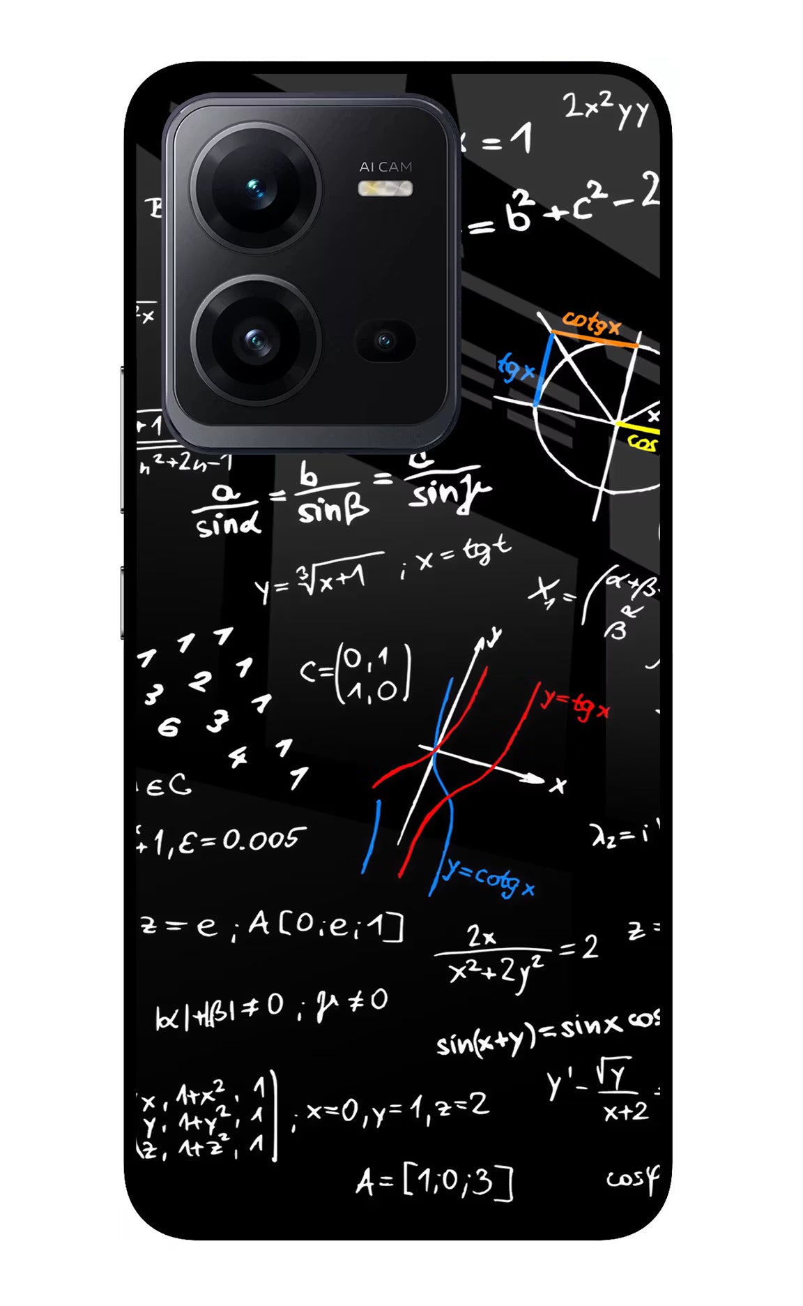 Mathematics Formula Vivo V25 5G Glass Case Back Cover by Casekaro