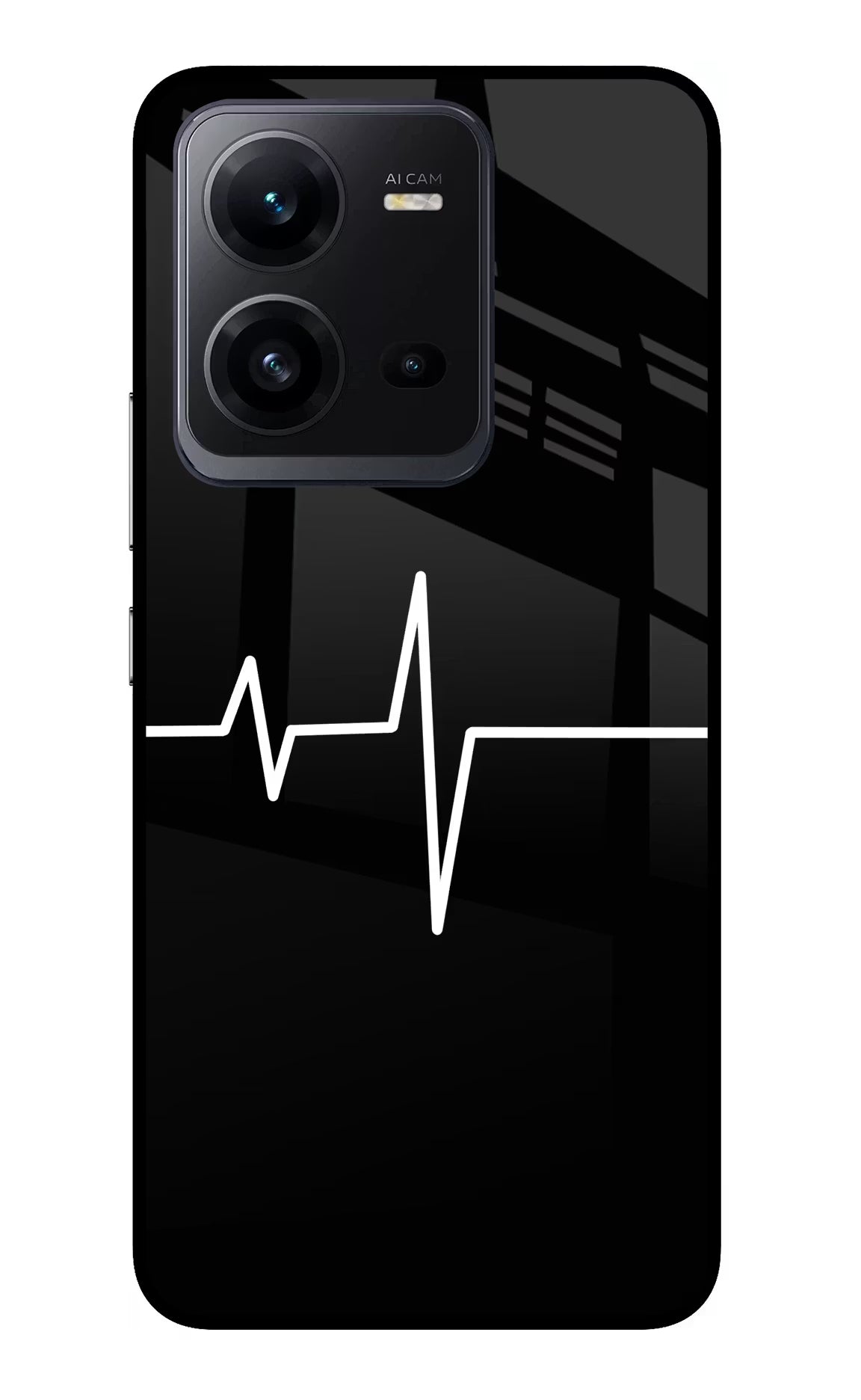 Heart Beats Vivo V25 5G Glass Case Back Cover by Casekaro