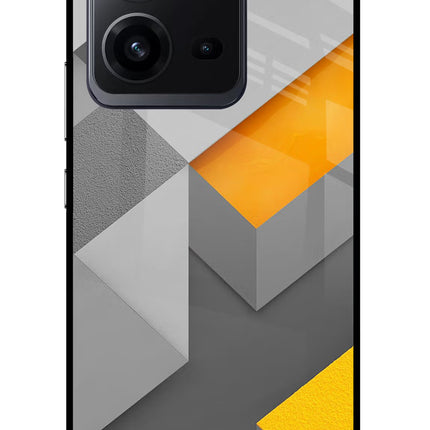 Abstract Vivo V25 5G Glass Case Back Cover by Casekaro