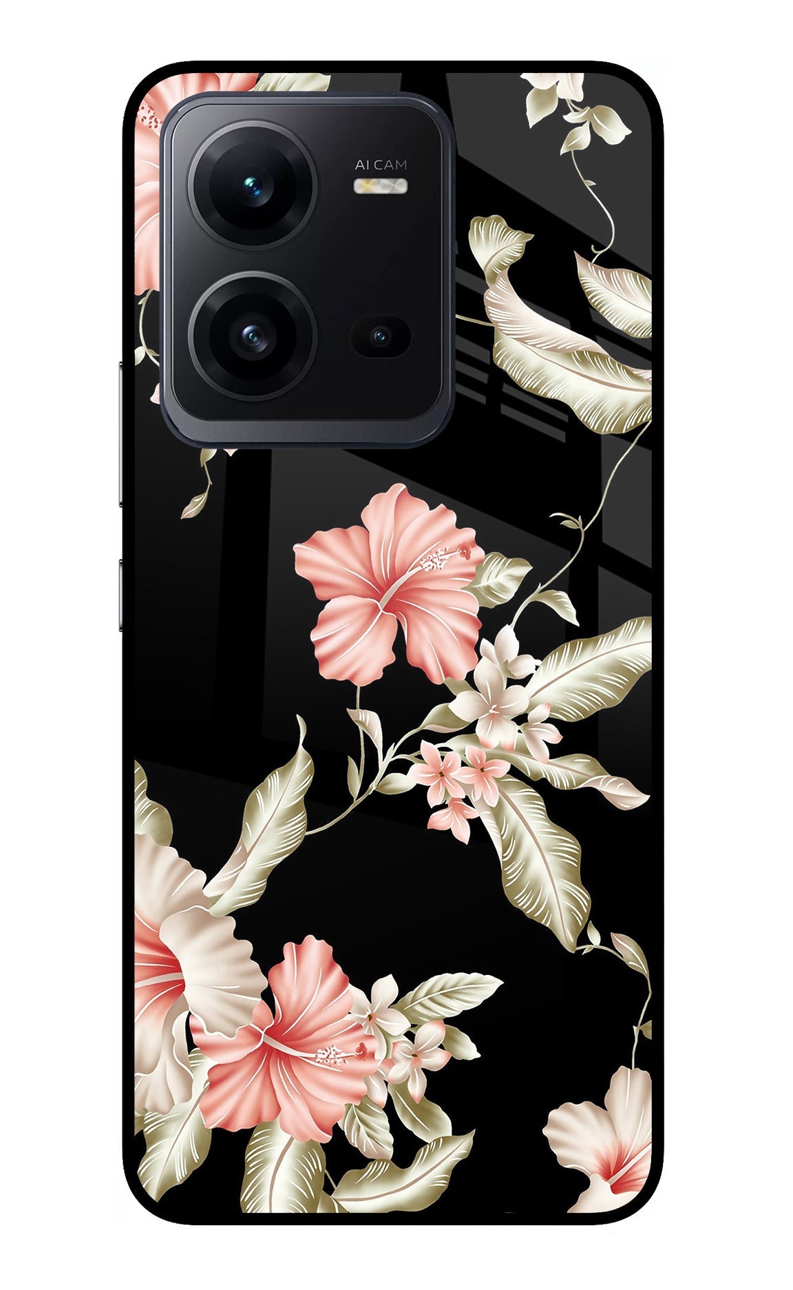 Flowers Vivo V25 5G Glass Case