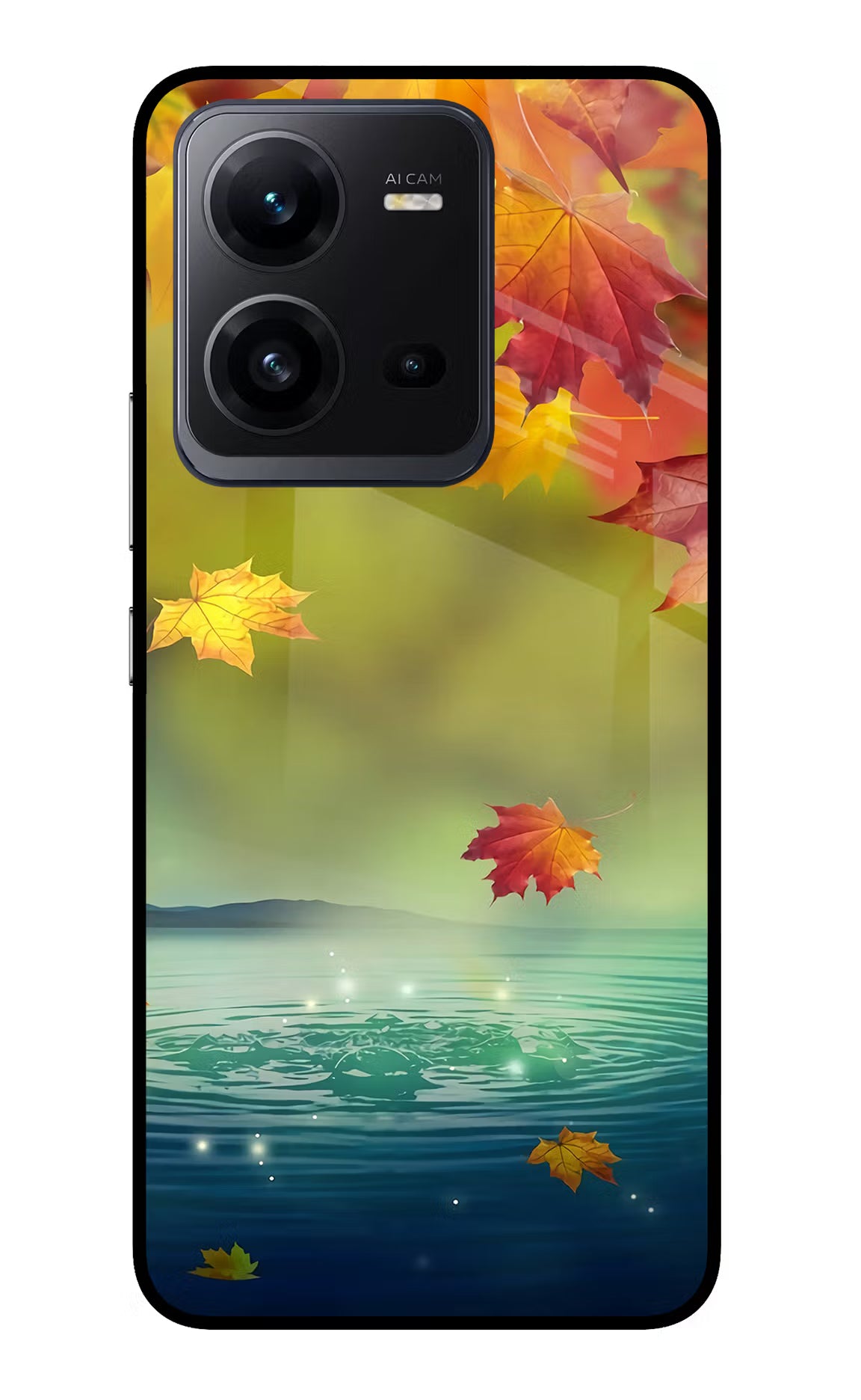 Flowers Vivo V25 5G Glass Case Back Cover by Casekaro
