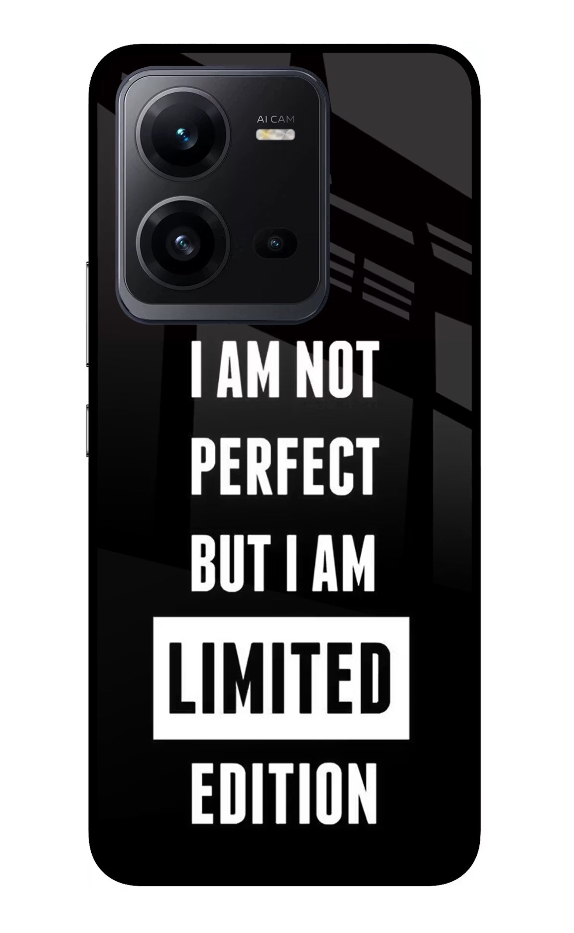 I Am Not Perfect But I Am Limited Edition Vivo V25 5G Glass Case Back Cover by Casekaro
