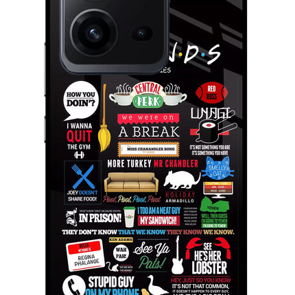 FRIENDS Vivo V25 5G Glass Case Back Cover by Casekaro