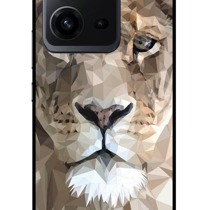 Lion Art Vivo V25 5G Glass Case Back Cover by Casekaro