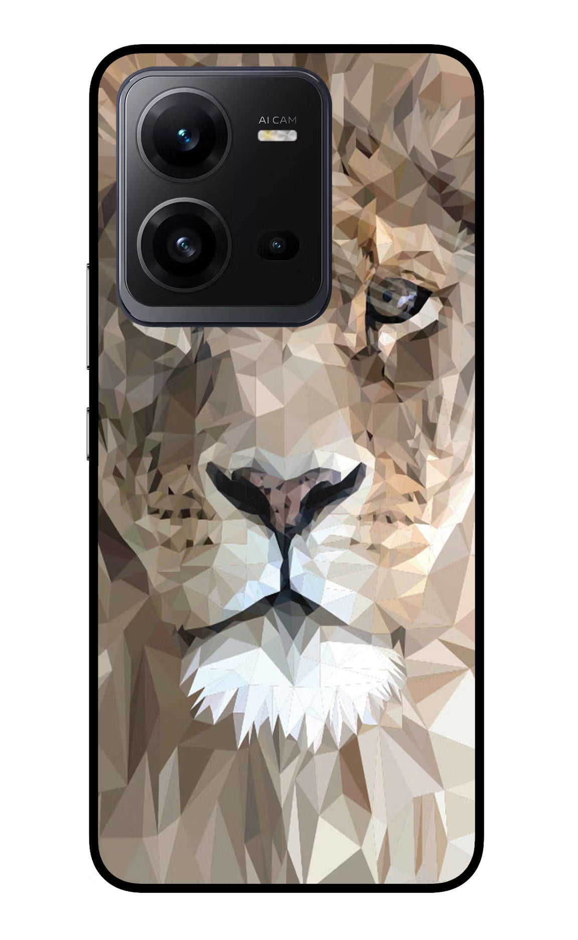 Lion Art Vivo V25 5G Glass Case Back Cover by Casekaro