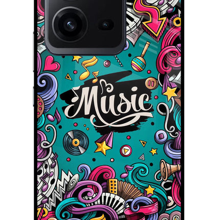 Music Graffiti Vivo V25 5G Glass Case