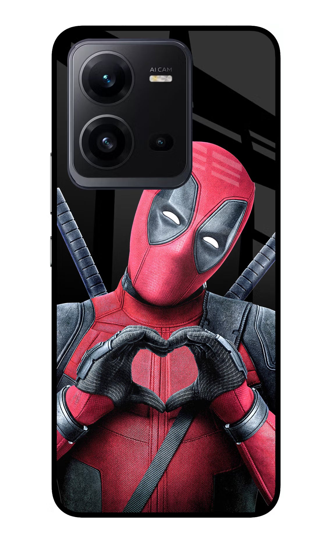 Deadpool Vivo V25 5G Glass Case Back Cover by Casekaro