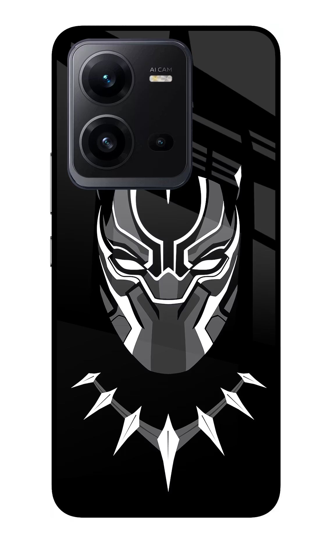 Black Panther Vivo V25 5G Glass Case Back Cover by Casekaro