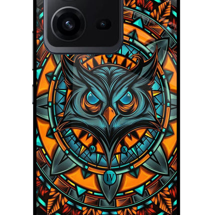 Angry Owl Art Vivo V25 5G Glass Case Back Cover by Casekaro