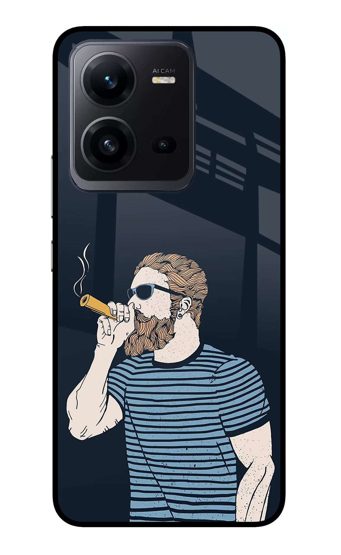 Smoking Vivo V25 5G Glass Case Back Cover by Casekaro