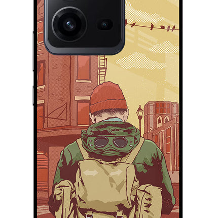 Adventurous Vivo V25 5G Glass Case Back Cover by Casekaro