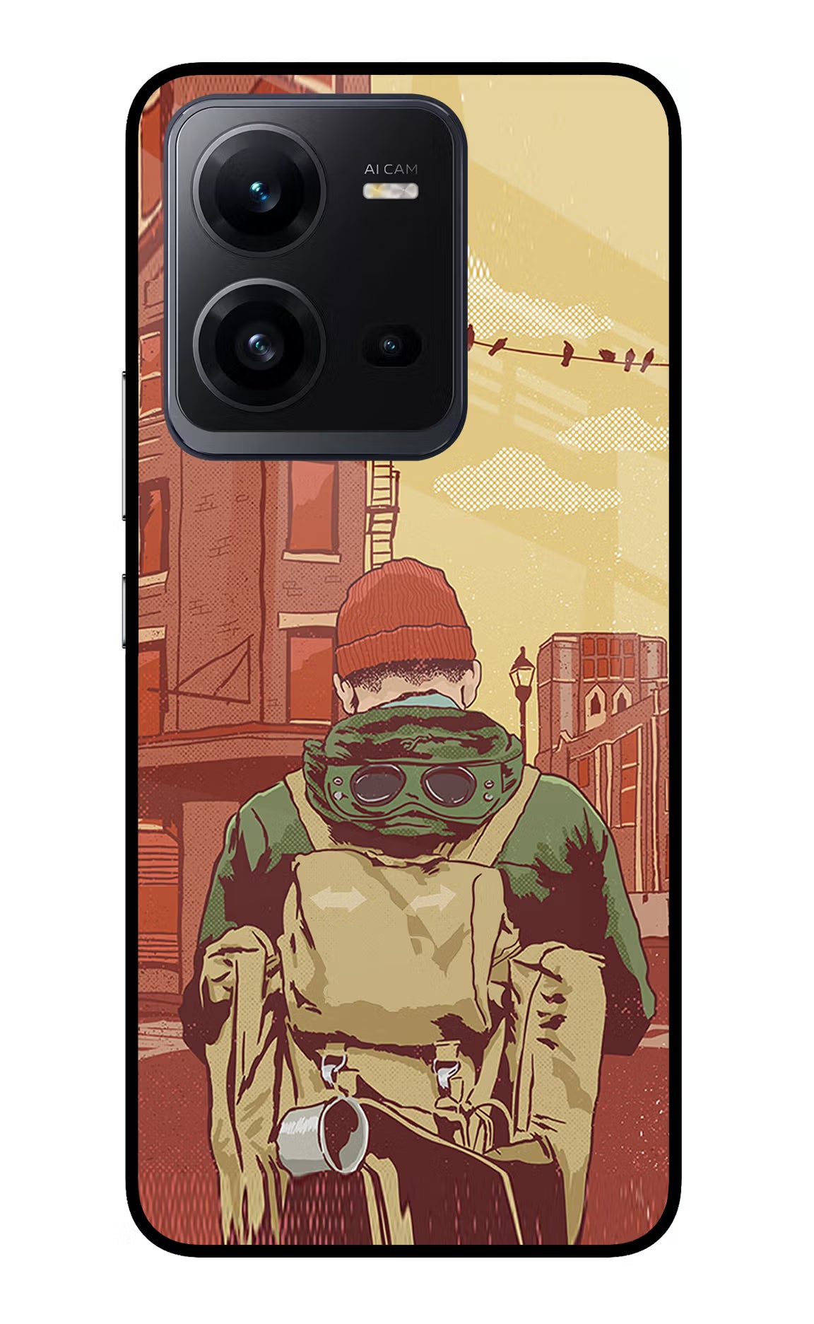 Adventurous Vivo V25 5G Glass Case Back Cover by Casekaro
