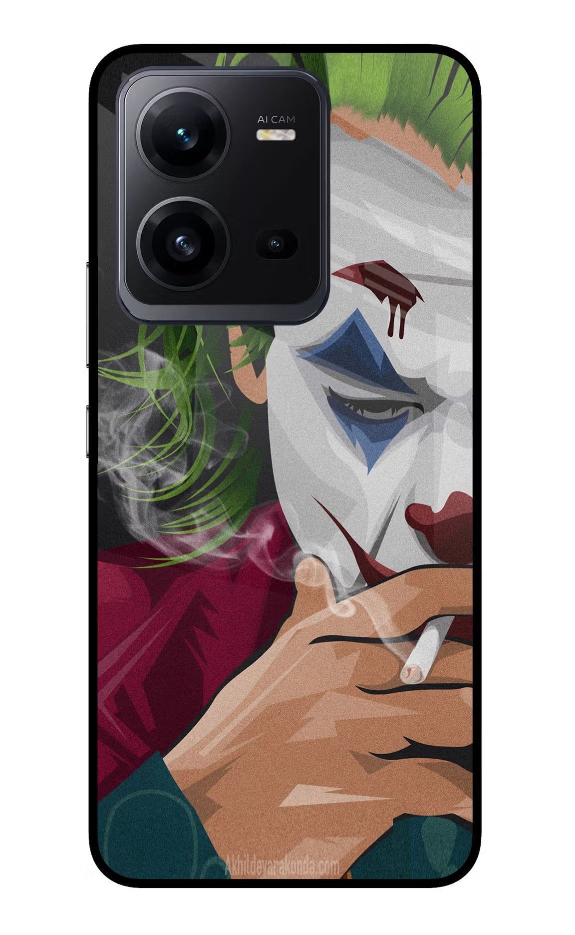 Joker Smoking Vivo V25 5G Glass Case Back Cover by Casekaro