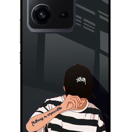Aesthetic Boy Vivo V25 5G Glass Case Back Cover by Casekaro